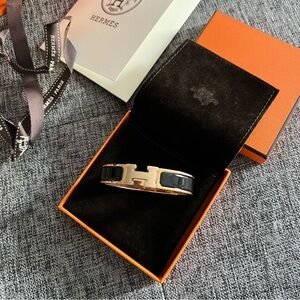 Hermès Black and rose Gold Bracelet NWT